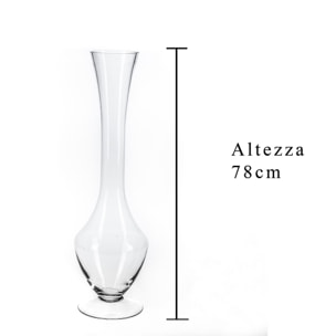 Vaso In Vetro. Altezza 78 Cm - Pezzi 1 - 21,2X78X21,2cm - Colore: Incolore - Bianchi Dino - Vasi E Cont. Vetro, Alzate