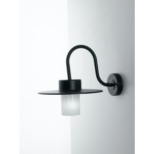 Applique per esterno YORK in alluminio nero con diffusore in policarbonato IP44