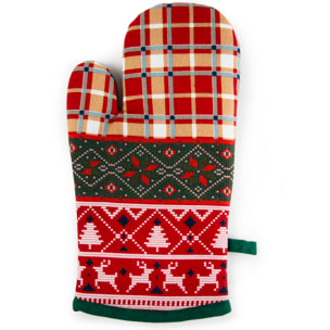 Set canovaccio con guanto da cucina Excelsa – Fall Winter, Cotone Rosso