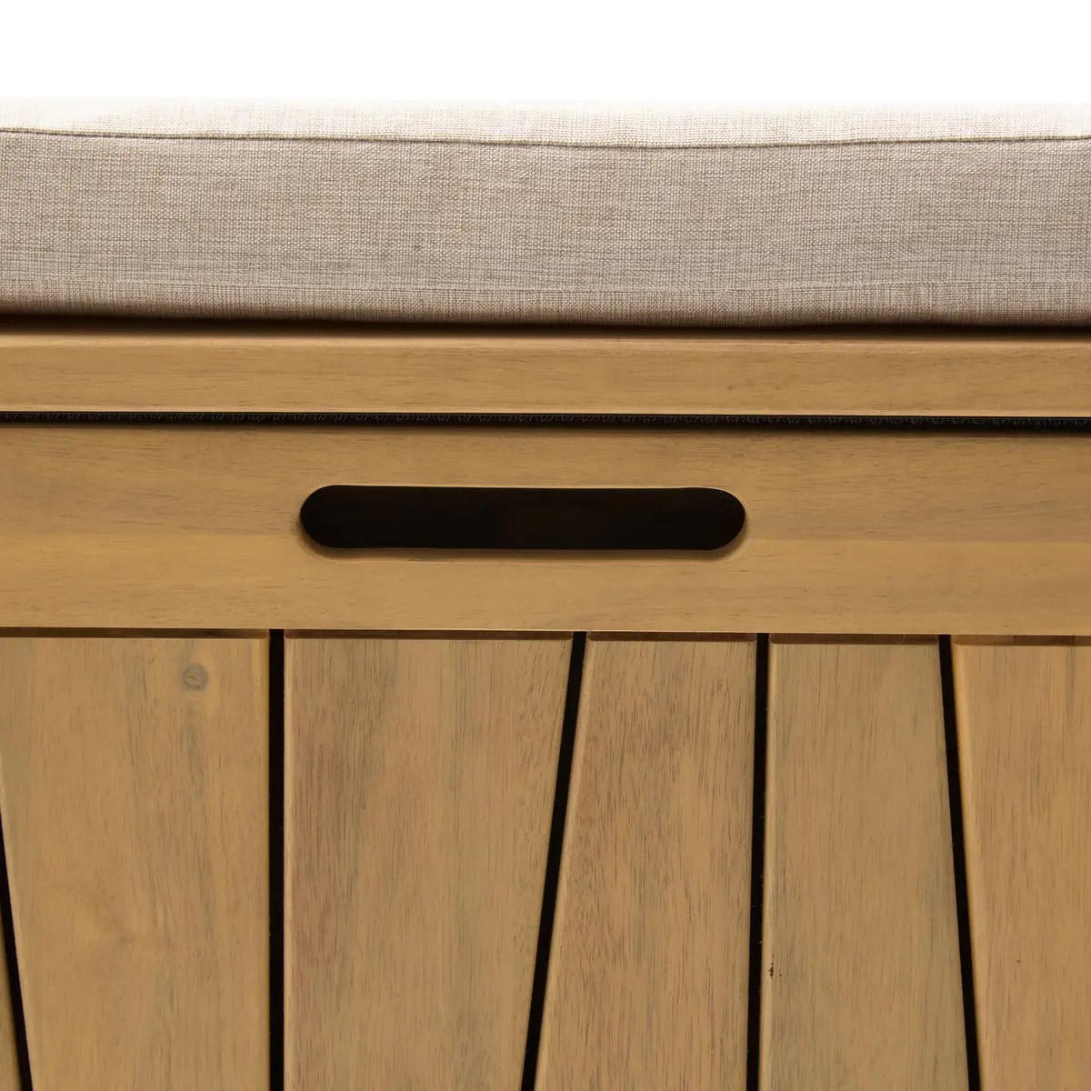 Coffre de rangement 210L avec assise Lodgia beige acacia