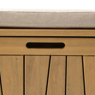 Coffre de rangement 210L avec assise Lodgia beige acacia