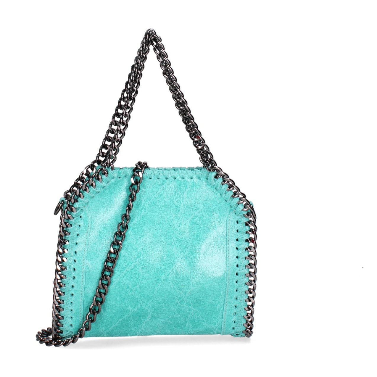 Borsa a mano da donna Made in Italy - Modello Zefira Chic - Pelle scamosciata stampata - 23.0 x 20.0 x 7.0 cm