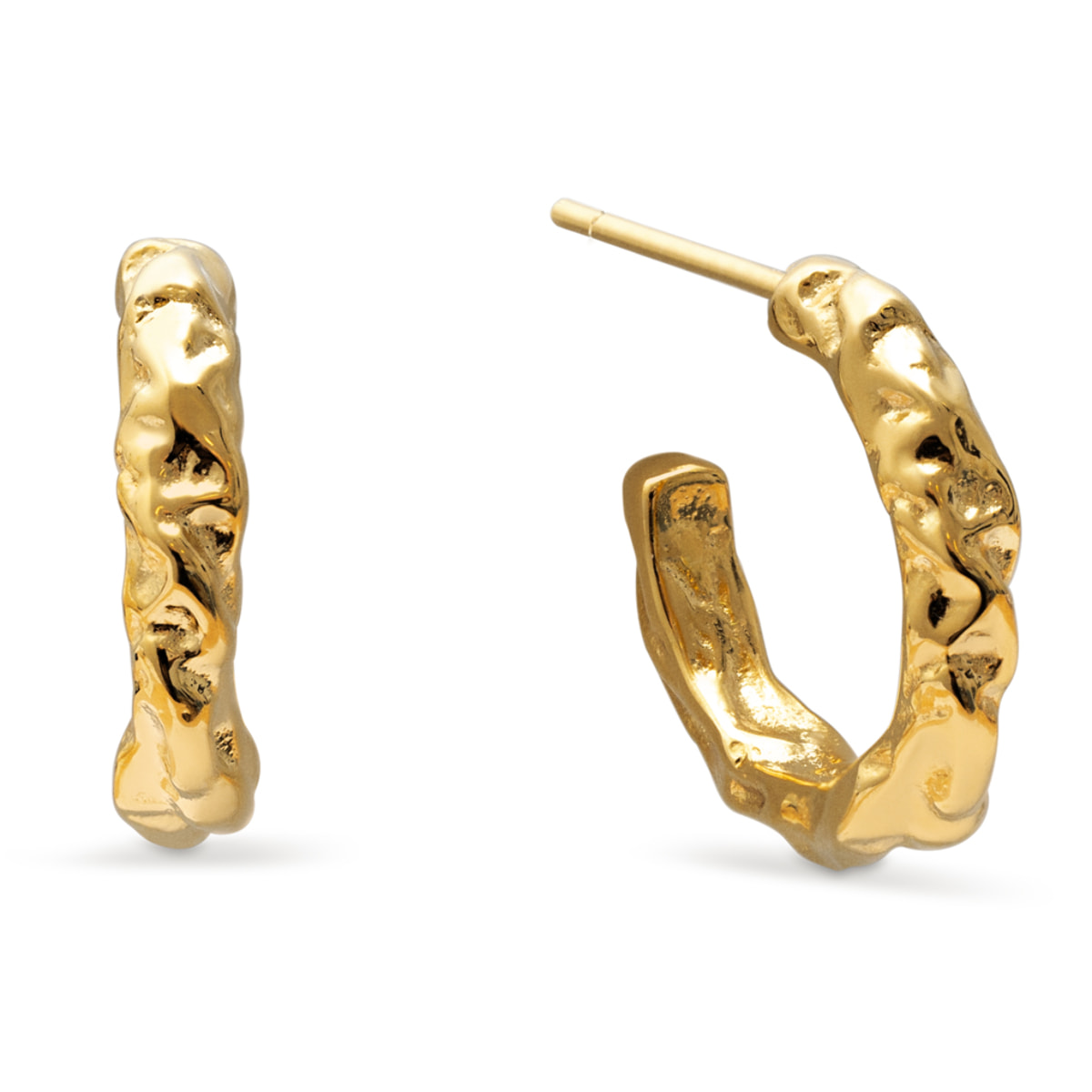 Pendientes Aro Organic River Acero Baño Oro