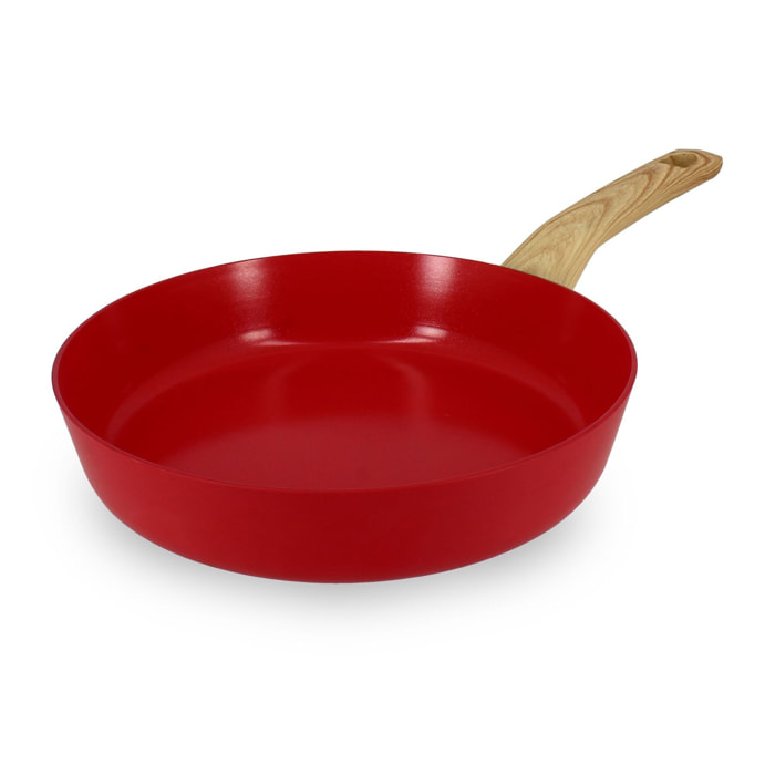 Poêle en revêtement céramique 24cm rouge - tous feux COLORAMA