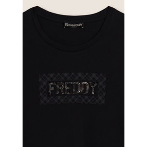 T-shirt comfort manica lunga con retro stampato