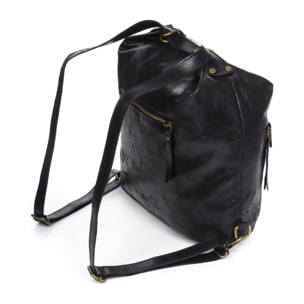 Irene Bolso de Hombro Mochila Mujer.Piel auténtica Gamuza Lavado a la Piedra