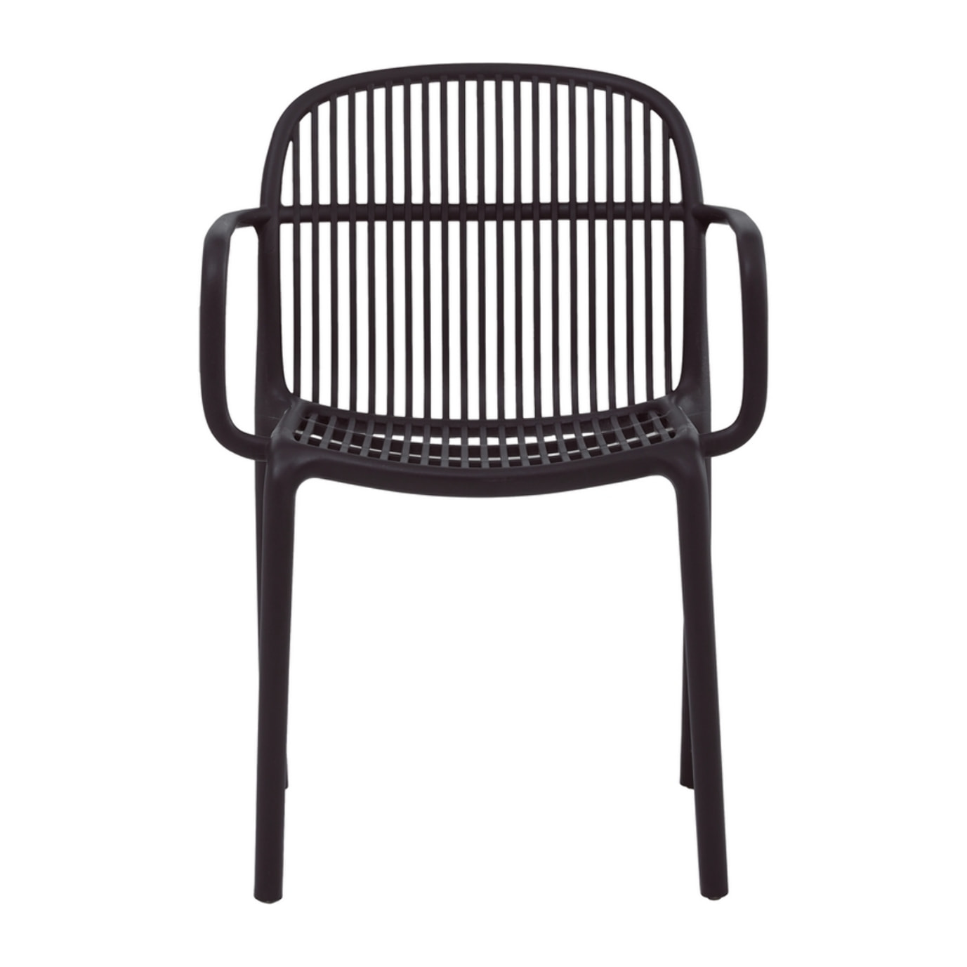 Set da 4 sedie da giardino nere con braccioli in polipropilene – Sintra