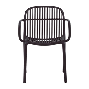 Set da 4 sedie da giardino nere con braccioli in polipropilene – Sintra