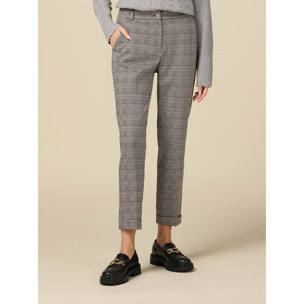 Oltre - Check fabric trousers - Gris