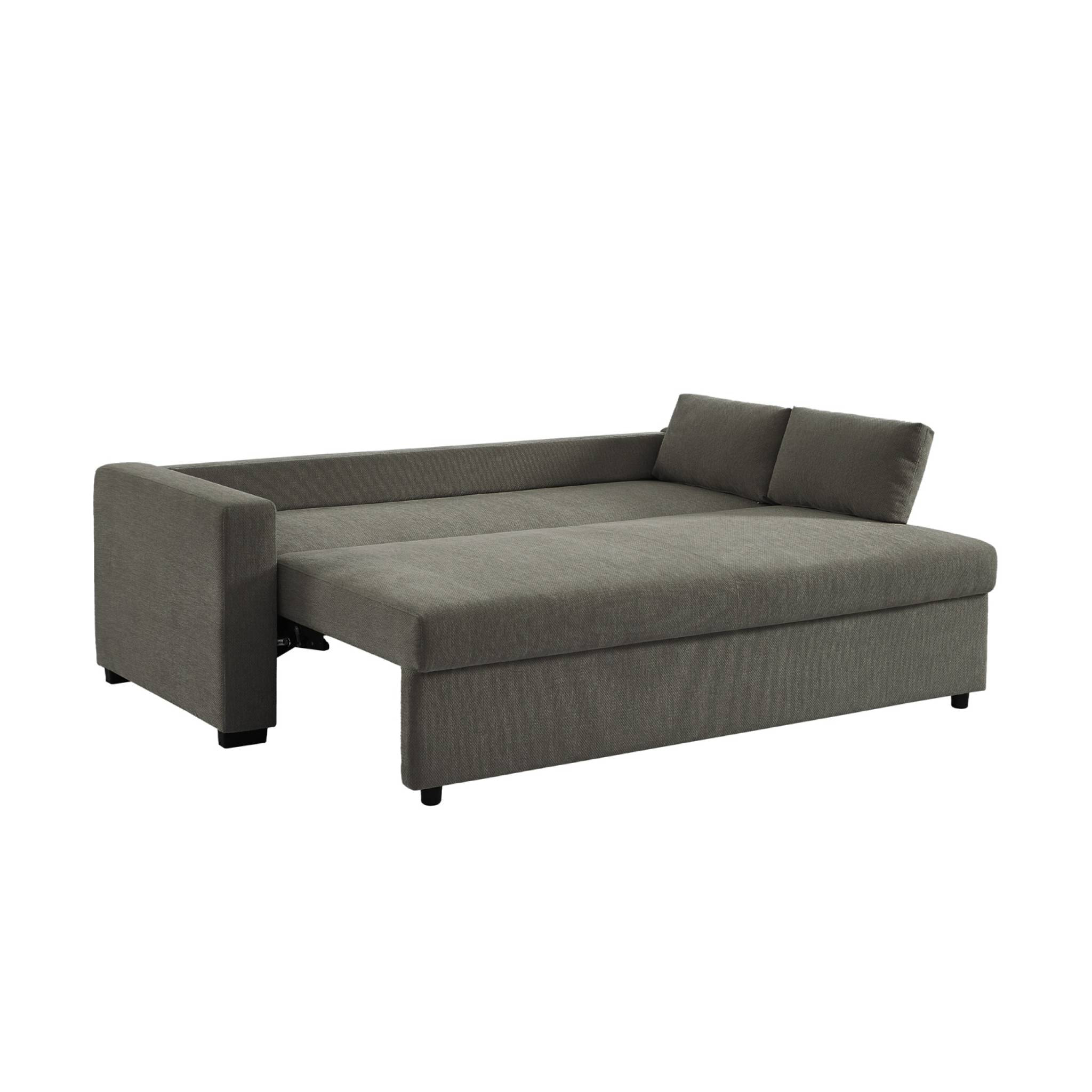 Canapé convertible 3 places tissu chenille gris foncé L 211 x P 90 x H 86 cm - Easy