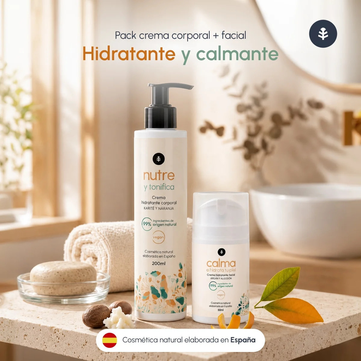 Pack cosmética hidratante facial + corporal Planeta Huerto