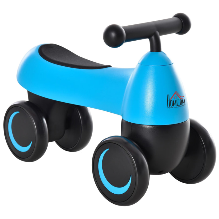 Draisienne vélo enfant 4 roues EVA selle guidon ergonomique métal PP bleu noir