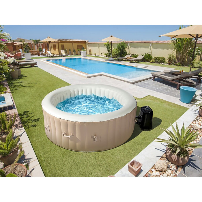 Spa gonflable  4 places "Santorin" - 180 x 180 x 65 cm - Taupe