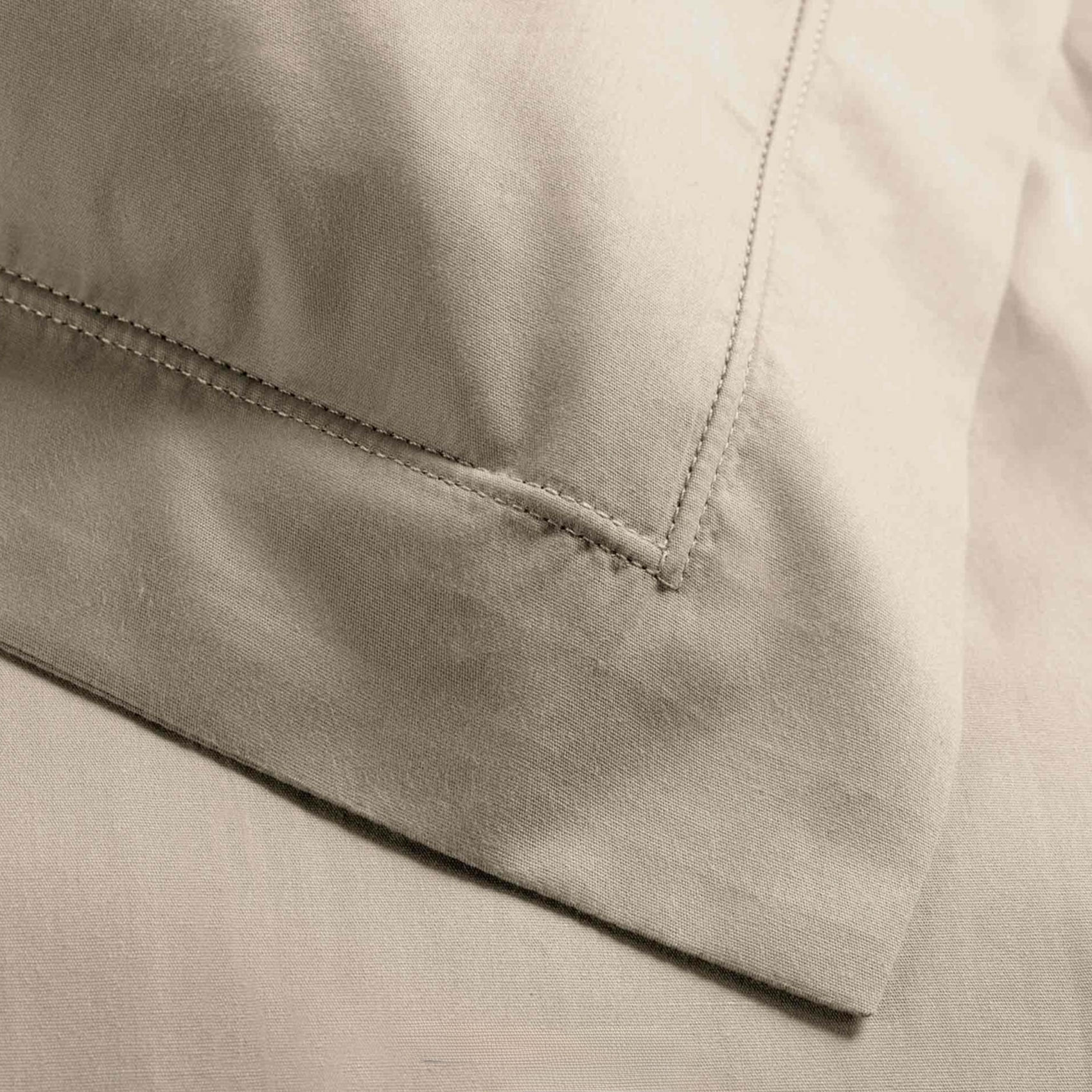 Taie d'oreiller volant plat 100% percale de coton ORIGINE - Sable