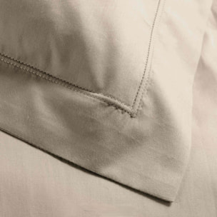 Taie d'oreiller volant plat 100% percale de coton ORIGINE - Sable