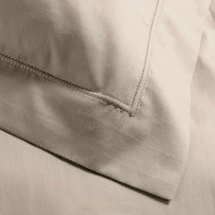 Taie d'oreiller volant plat 100% percale de coton ORIGINE - Sable