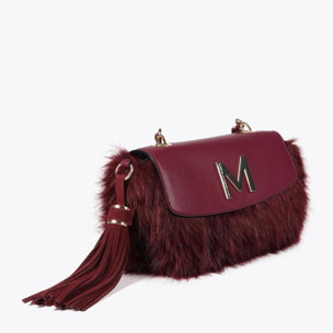 Tracolla in pelle effetto pelo