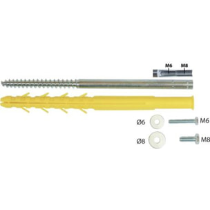 Fixation universelle M6 et M8 ING FIXATIONS Doublage plaque de plâtre + isolant - Ø 12 x 240 mm - Sachet de 2 - A855718