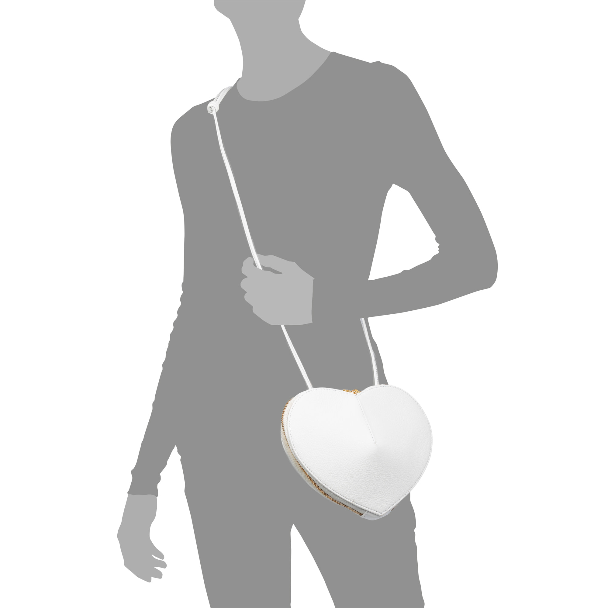 Barbaresco bolso de hombro mujer, con forma de corazón. Piel auténtica Dollaro.