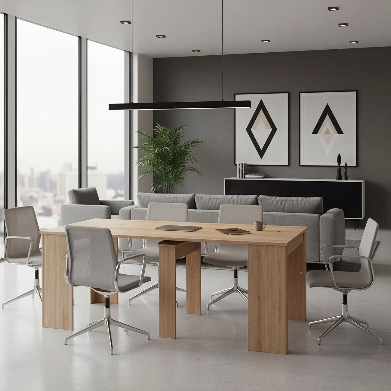 Mesa consola extensible en roble canadian 50-235x90 cm Denis Roble Canadian