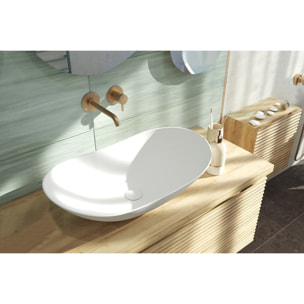 Infinitio Vasque à poser 61,5 x 36 x 15,5 cm, sans trop-plein, Blanc mat (SATINF61536M)