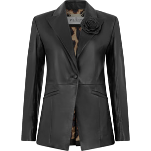 PHILIPP PLEIN Blazer de cuero FLOWER