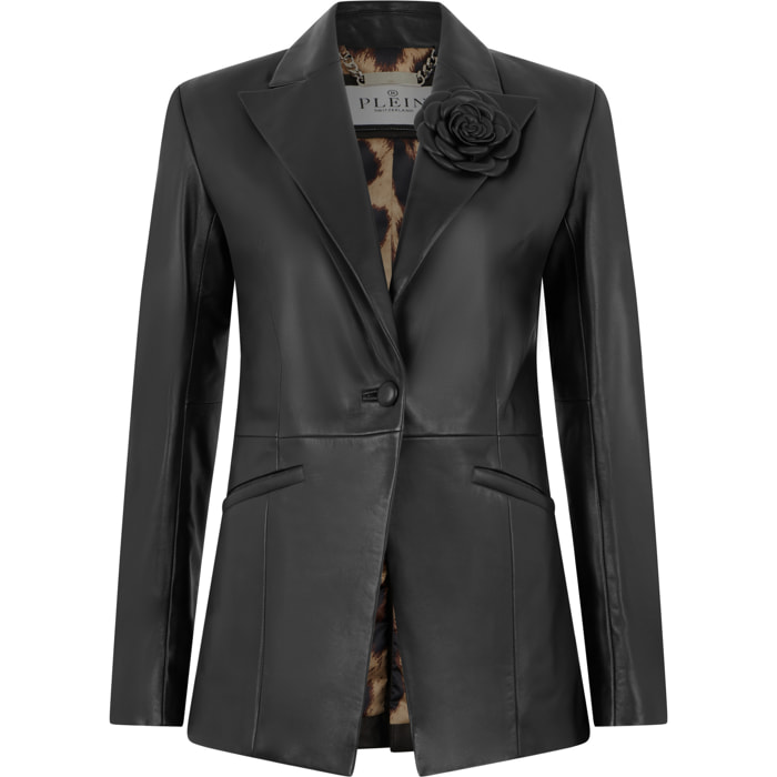 PHILIPP PLEIN Blazer de cuero FLOWER