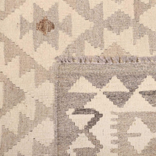 Tapis kilim, motif géométrique artisanal, tissé à plat, VOTUJU