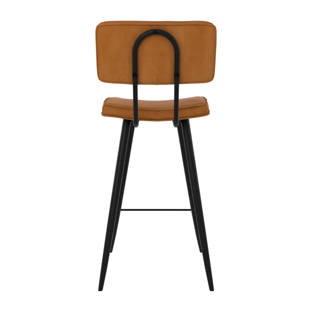 Lot de 2 chaises pour îlot central 66 cm en cuir synthétique camel - Texas