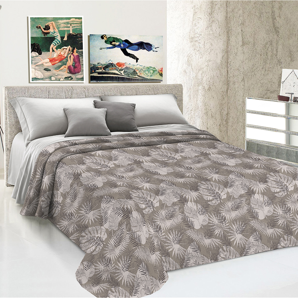 Copriletto di cotone tropical beige