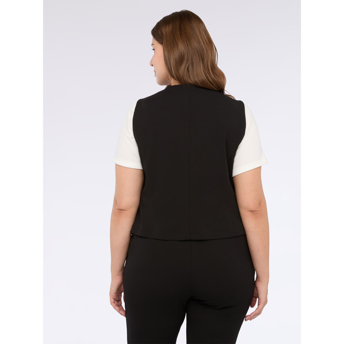 Fiorella Rubino - Gilet in tessuto stretch - Nero