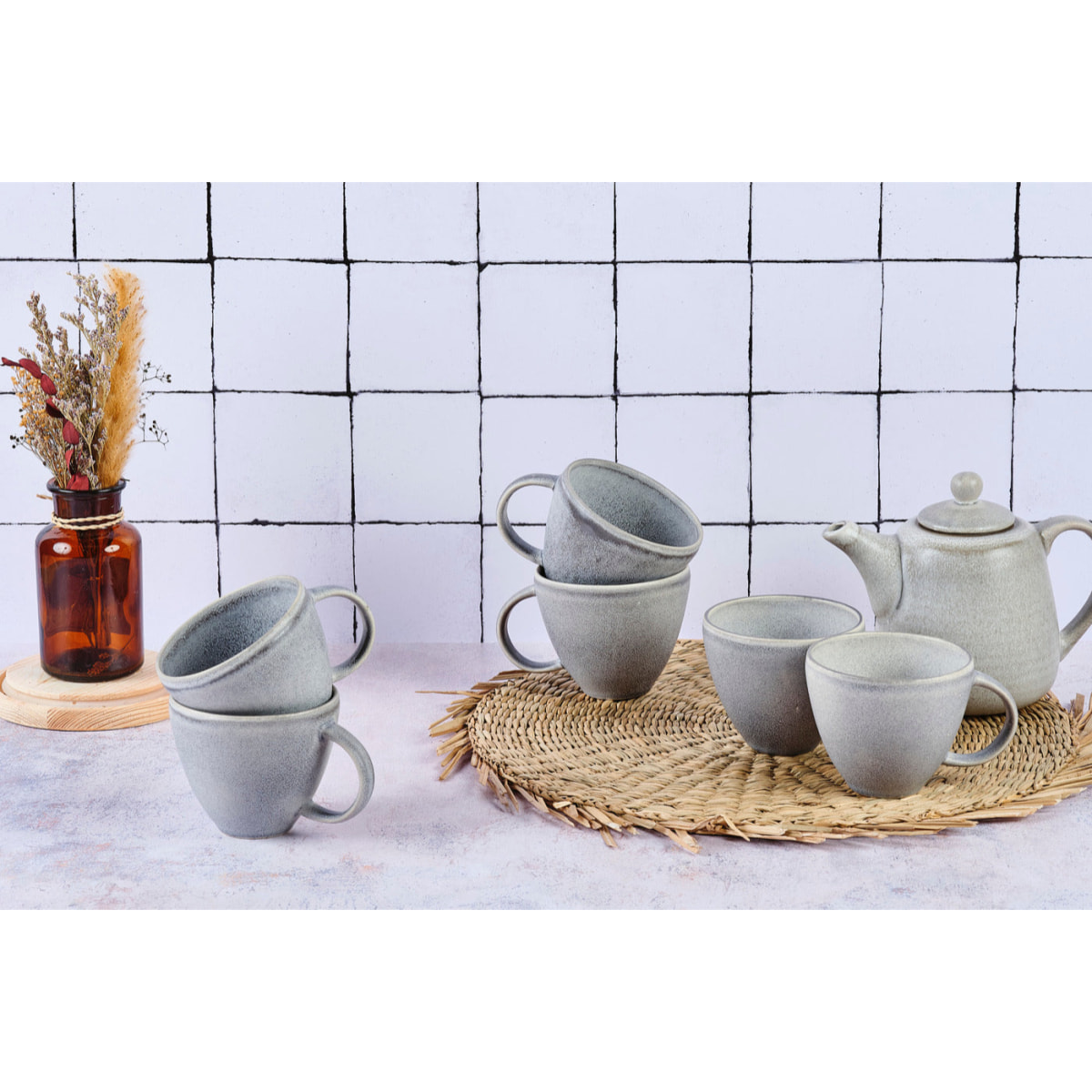 Mug STONE 25cl - 6 pièces - Gris lune