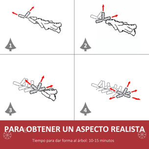 árbol de Navidad Pequeño Artificial 90 cm con Luces LED 116 Ramas Base Desmontable y Soporte de Metal Decoración Navideña para Interior Ø40x90 cm Verde y Blanco