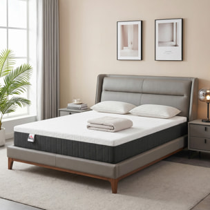 Colchón 190x135 cm, Grosor 25 cm, Colchón Viscoelástico de Muelles Ensacados de 7 Zonas, Firmeza Media, Funda Desmontable y Lavable, Certificado Oeko-Tex