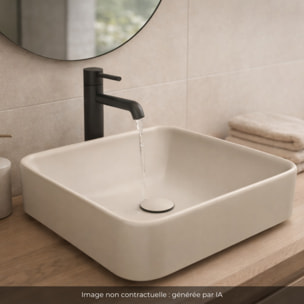 Vasque carrée à poser Vox effet satinée argile