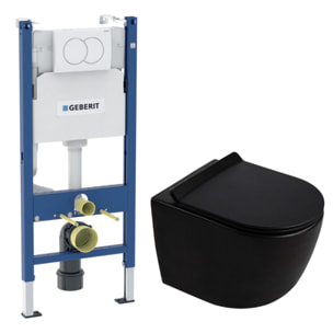Duofix Pack WC bâti-support + WC suspendu sans bride Ceramia PixL avec abattant SoftClose + plaque (GEBCEPXBMT01FR-FS)