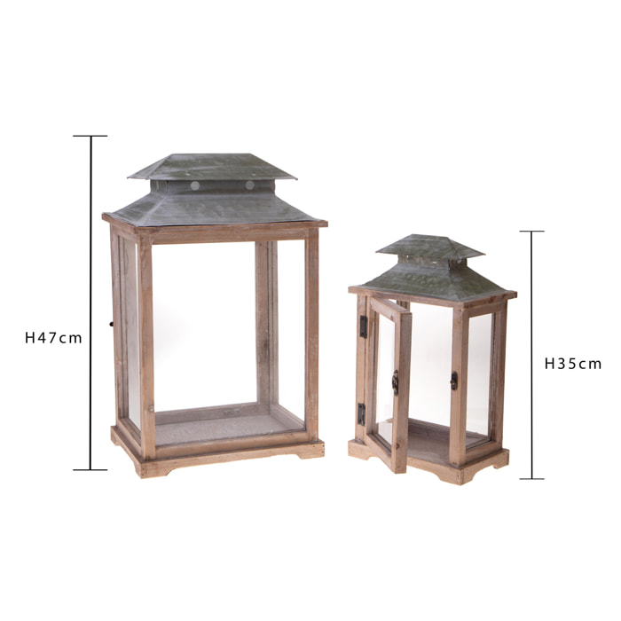 Lanterne Legno - Pezzi 1 - 30xH47x22cm - Bianchi Dino SpA