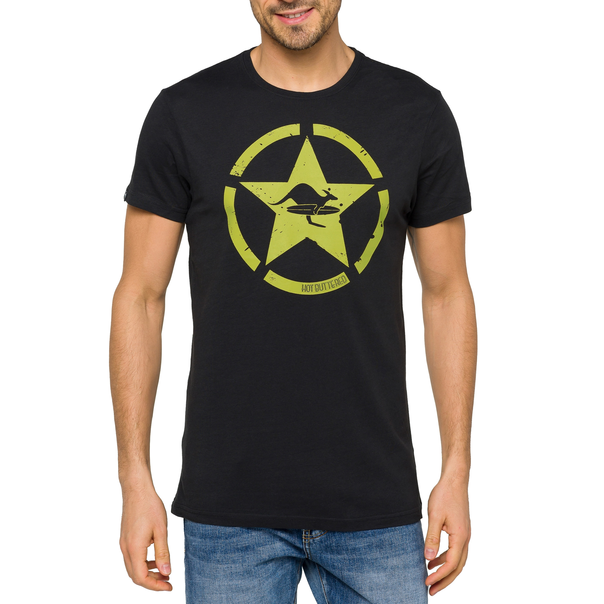 Camiseta de algodón 150 gr Hot Buttered Goldenbreed Color Negro