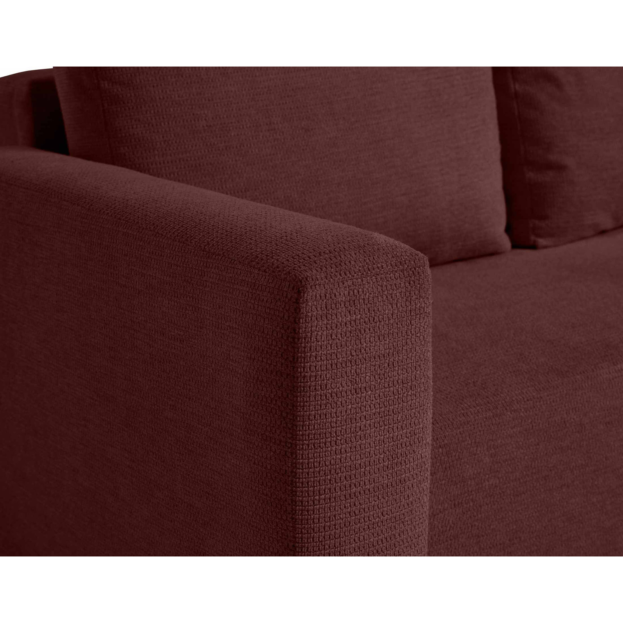 Canopy - canapé d'angle réversible - 4 places - convertible avec coffre - en tissu texturé - Prune