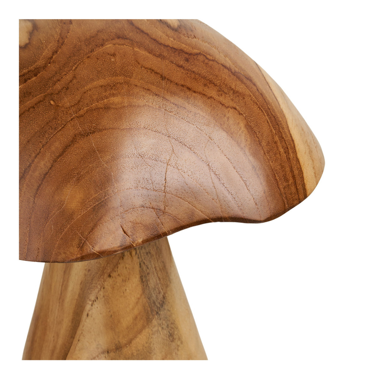 Funghi decorativi Kodi in teak naturale, set di 2