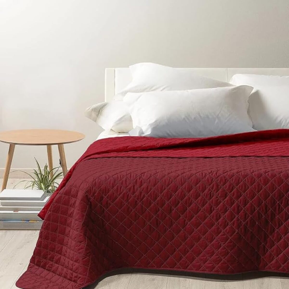 INTRECCI Copriletto Una Piazza E Mezza Estivo, Trapunta Estiva, 210x260 cm, Coperta Estiva, anche Primaverile, Double Face, Moderna, Leggera, Elegante. Colore: Bordeaux/Rosso