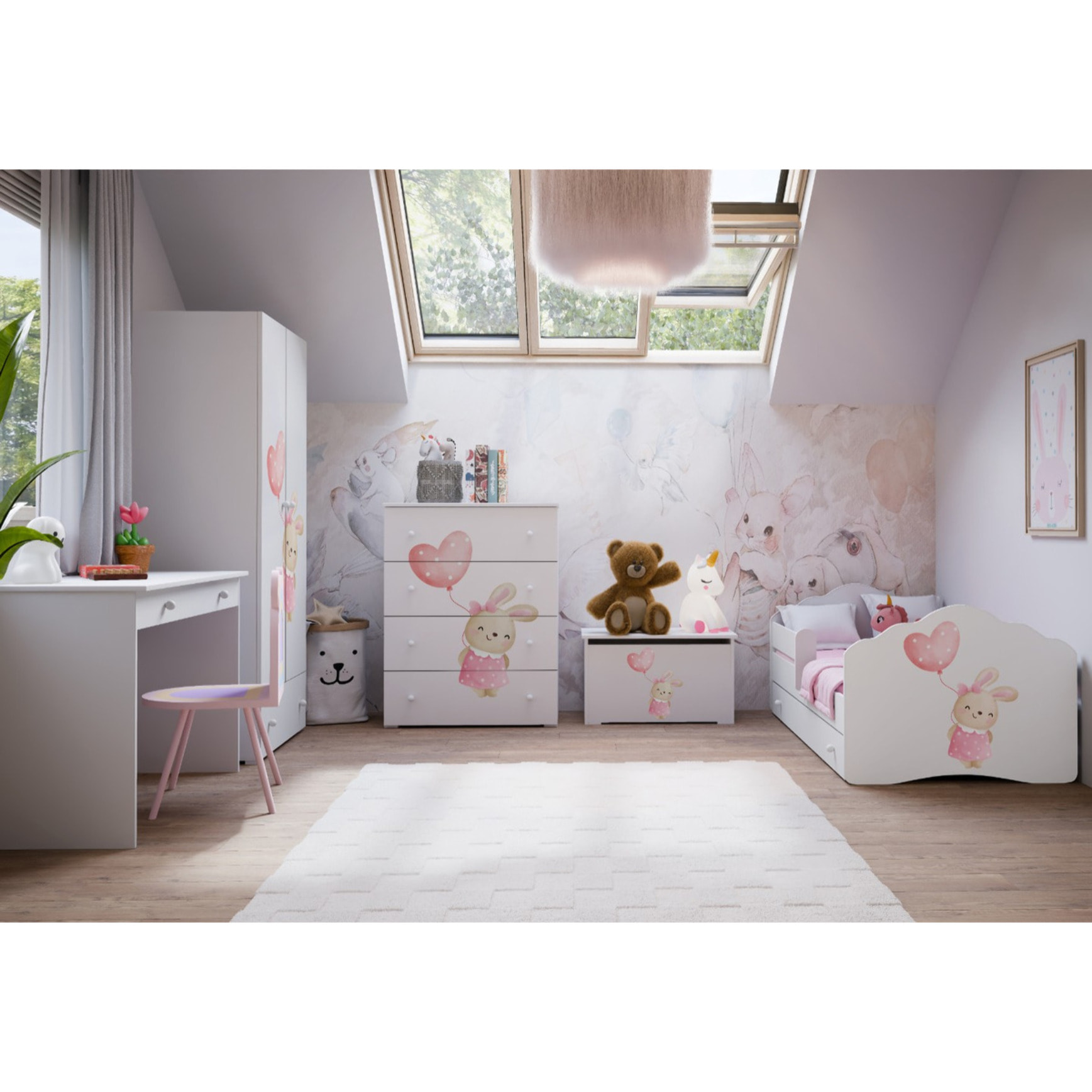 Scrivania BASIC bianca 110 cm con cassetto