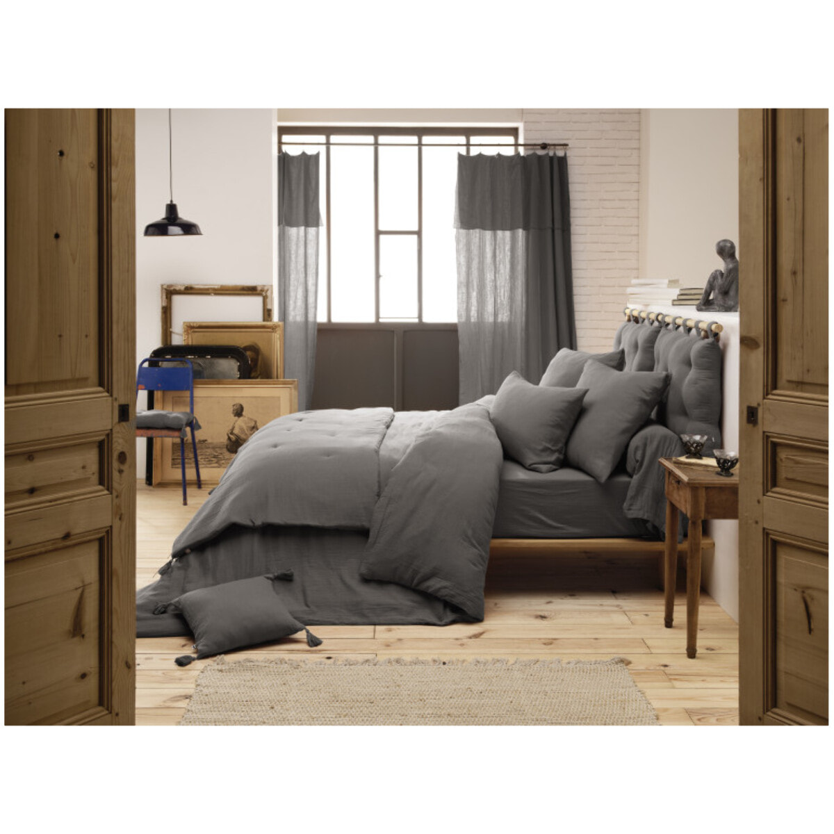 Housse de traversin en gaze de coton 85 x 185 cm - GAIA