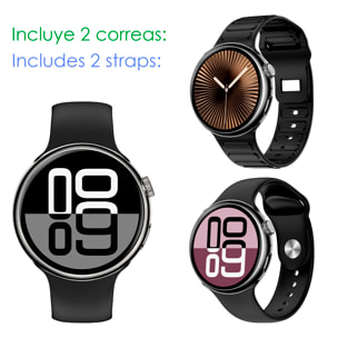 Smartwatch Z12 Pro con monitor de tensión cardiaco avanzado, O2, termómetro. Múltiples modos deportivos. Doble correa.