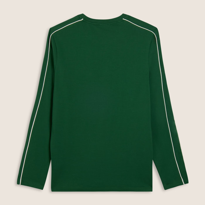 T-shirt manica lunga in jersey con cuciture a contrasto