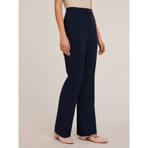 Motivi - Pantaloni palazzo con piega stirata - Blu