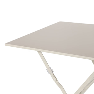 Table jardin bistrot carrée pliable 70x70cm. 2 places en acier thermolaqué
