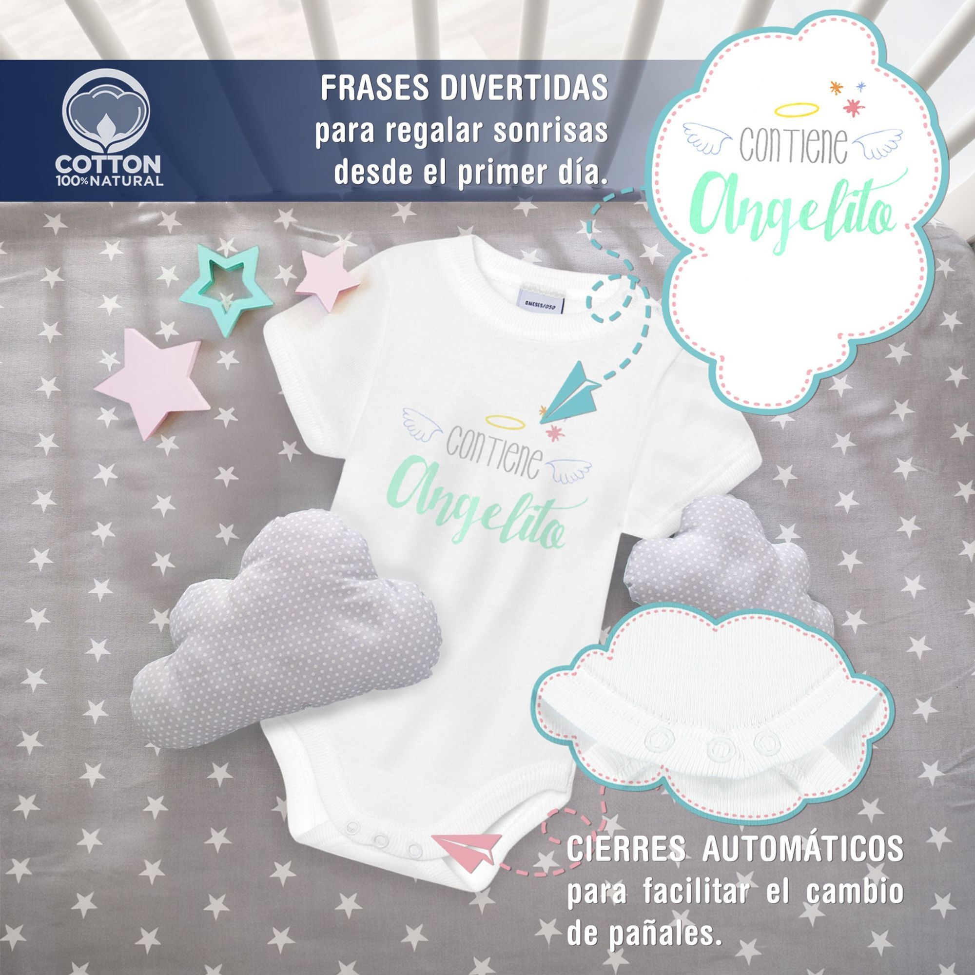 Body bebé personalizado frases algodón