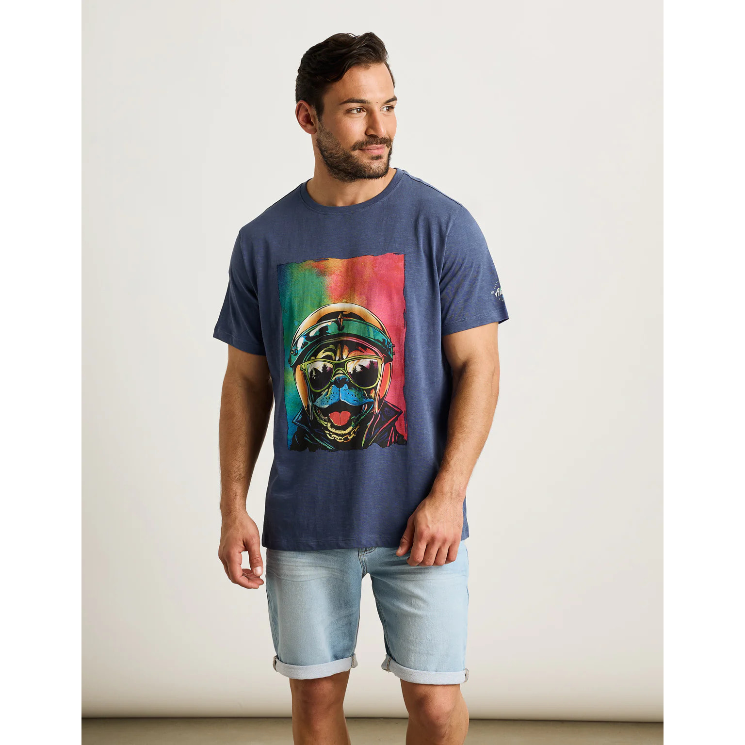 Camiseta Manga Corta Azul Marino - Rugusu