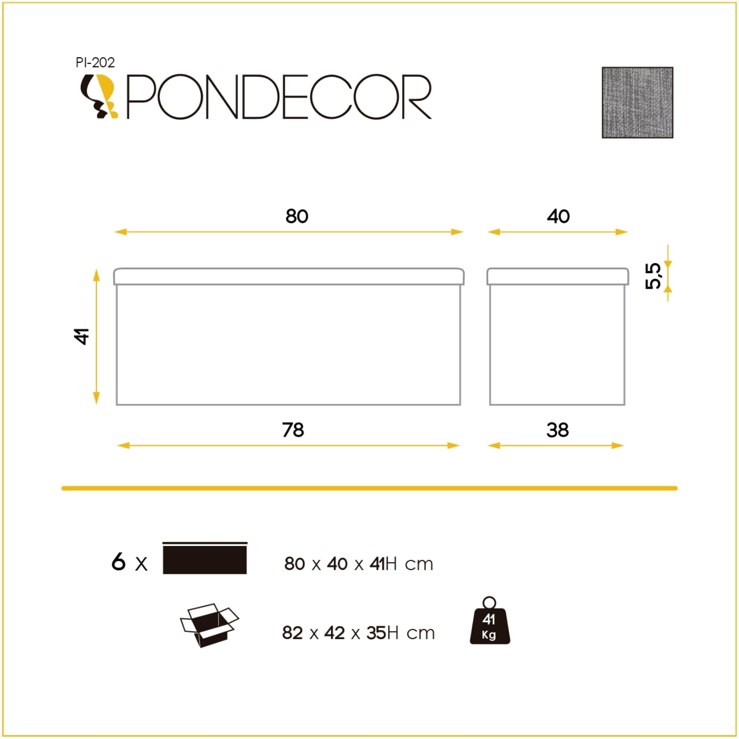 Otomán – Tela marrón